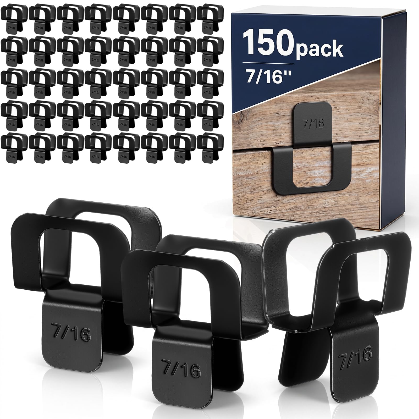 Shimeyao 150 Pcs Plywood H Clips for Roofing 7/16 Inch Panel Plywood Black
