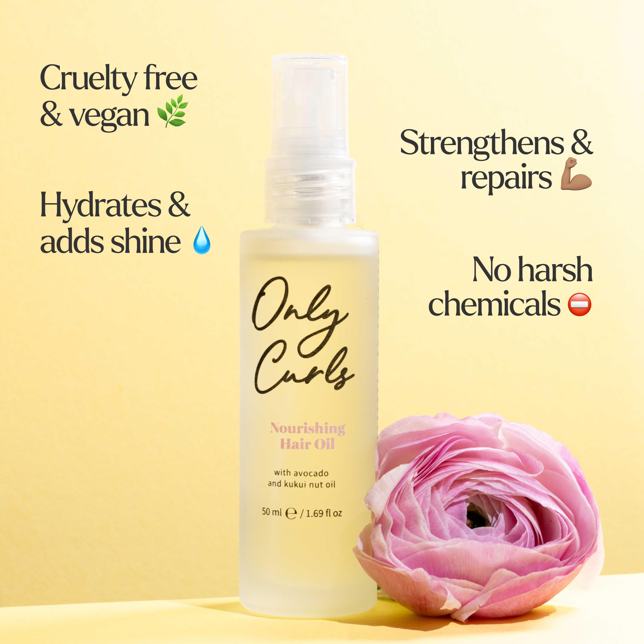 Only Curls Hair Oil, 50ml, Curly Hair Product, Lightweight & Conditioning Treatment, Hydrated, Frizz-Free Curls - Image 3