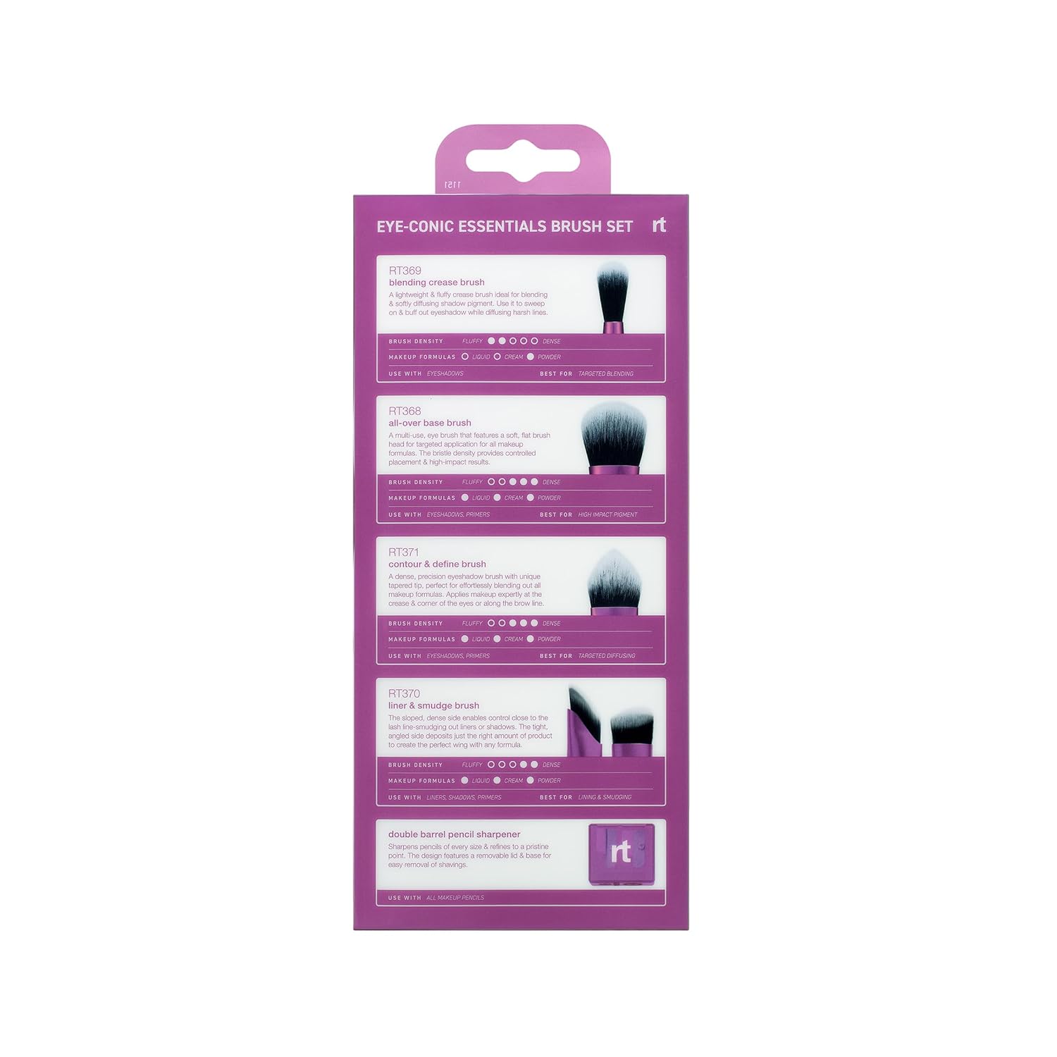 Real Techniques Eye-Conic Essentials Makeup Brush Set, 5 Piece Eyeshadow, Blending & Liner Brush Kit for Complete Eye Looks from Natural to Glam, Soft Bristles, Cruelty-Free