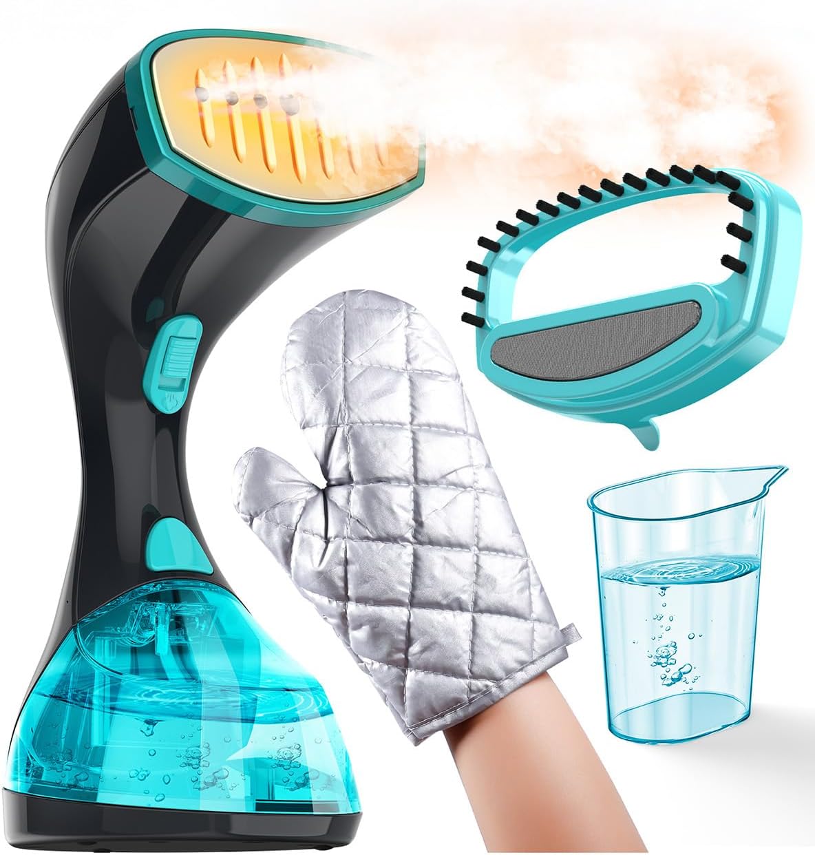 Sponsored Ad - 15s Fast Heat-Up and 1800W Powerful Steamer for Clothes with 3 Modes and 300ml Water Tank, Portable Clothes Steamer Iron with Heat-Resistant Glove and Fabric Brush for Home, Dorm, Travel