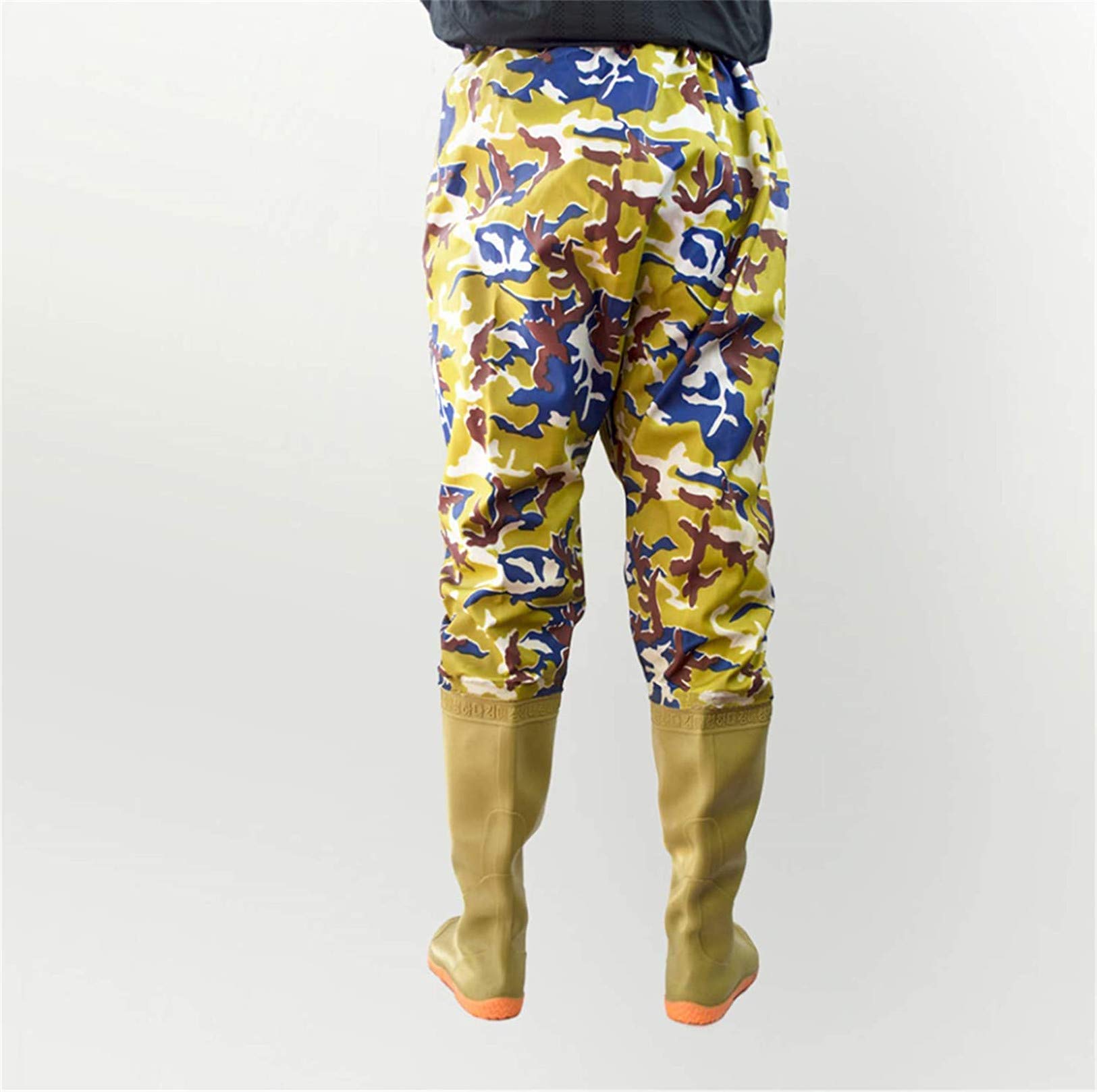 Trampolieri da Uomo in Nylon PVC Impermeabile con Stivali di Gomma Taglia 36-45, Pantaloni da Pesca Antiscivolo Traspiranti Alti 110 Cm/Waders/Waders, Camouflage