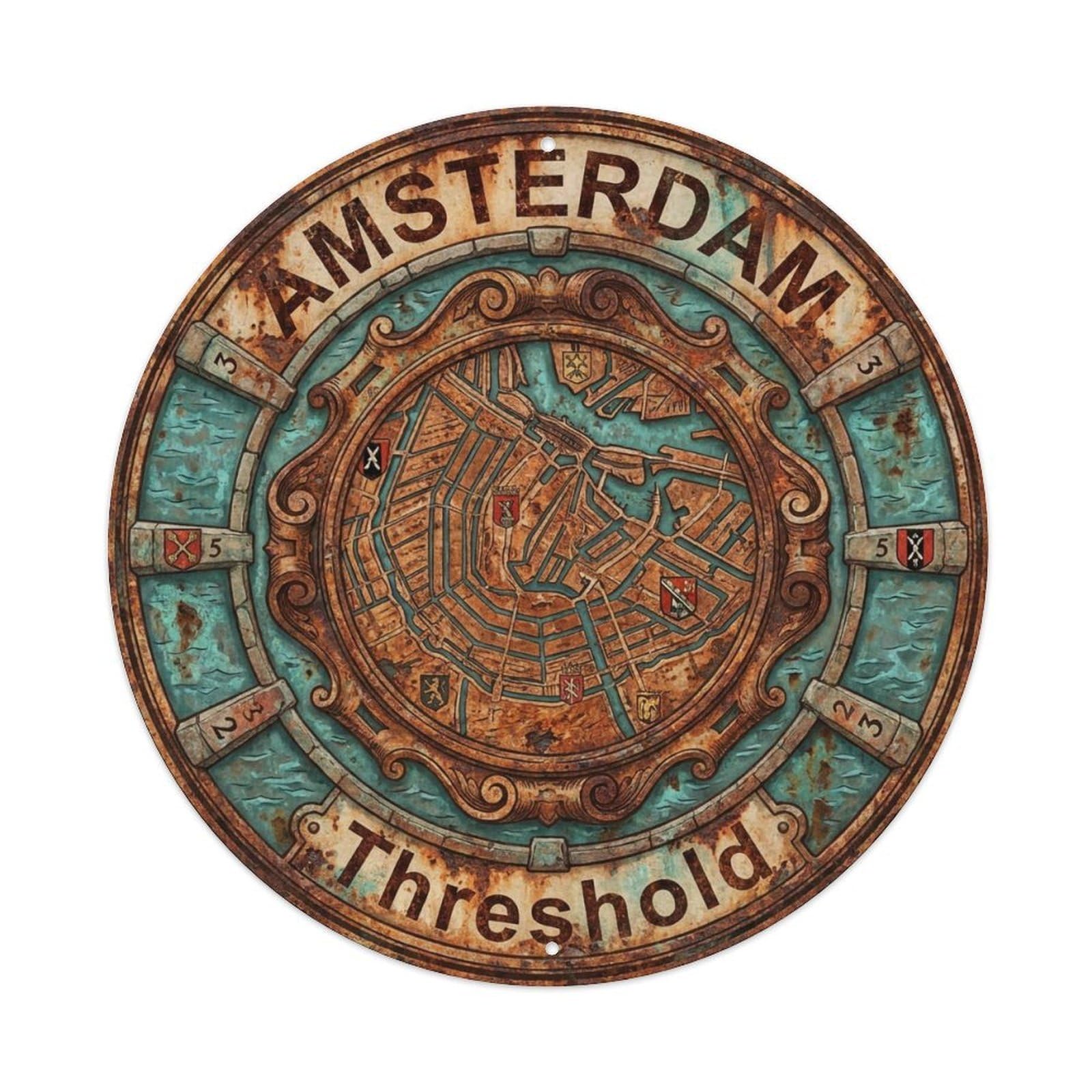 Vintage Travel Amsterdam Netherlands Limit Metal Tin Sign