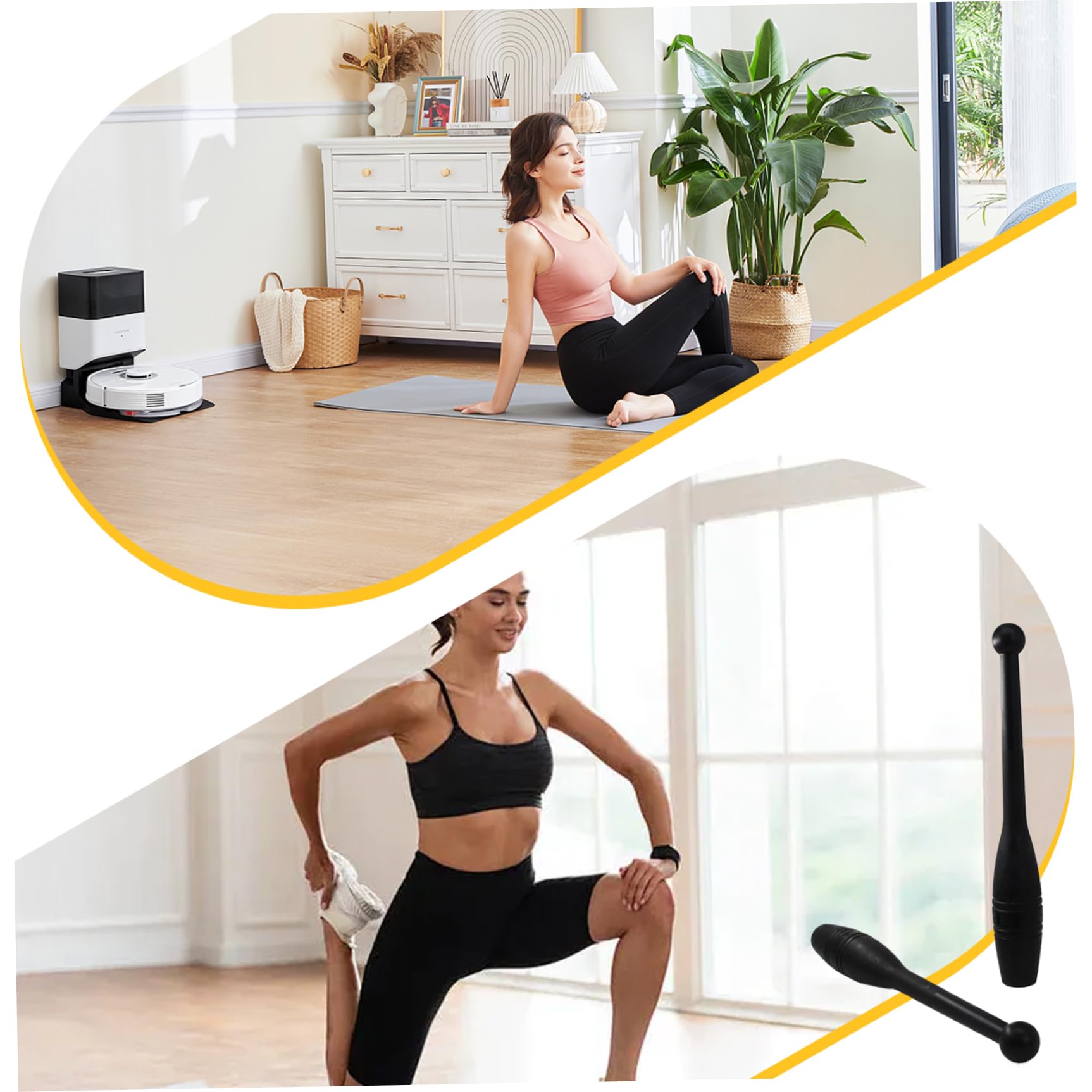 Bastone con Peso per Esercizi, Indian Clubs 2 Pezzi Workout Mace 1 libbra Tight Grip Weighted Workout Bar Heavy Duty Plastic Mace Riutilizzabile Weighted Club per Esercizi