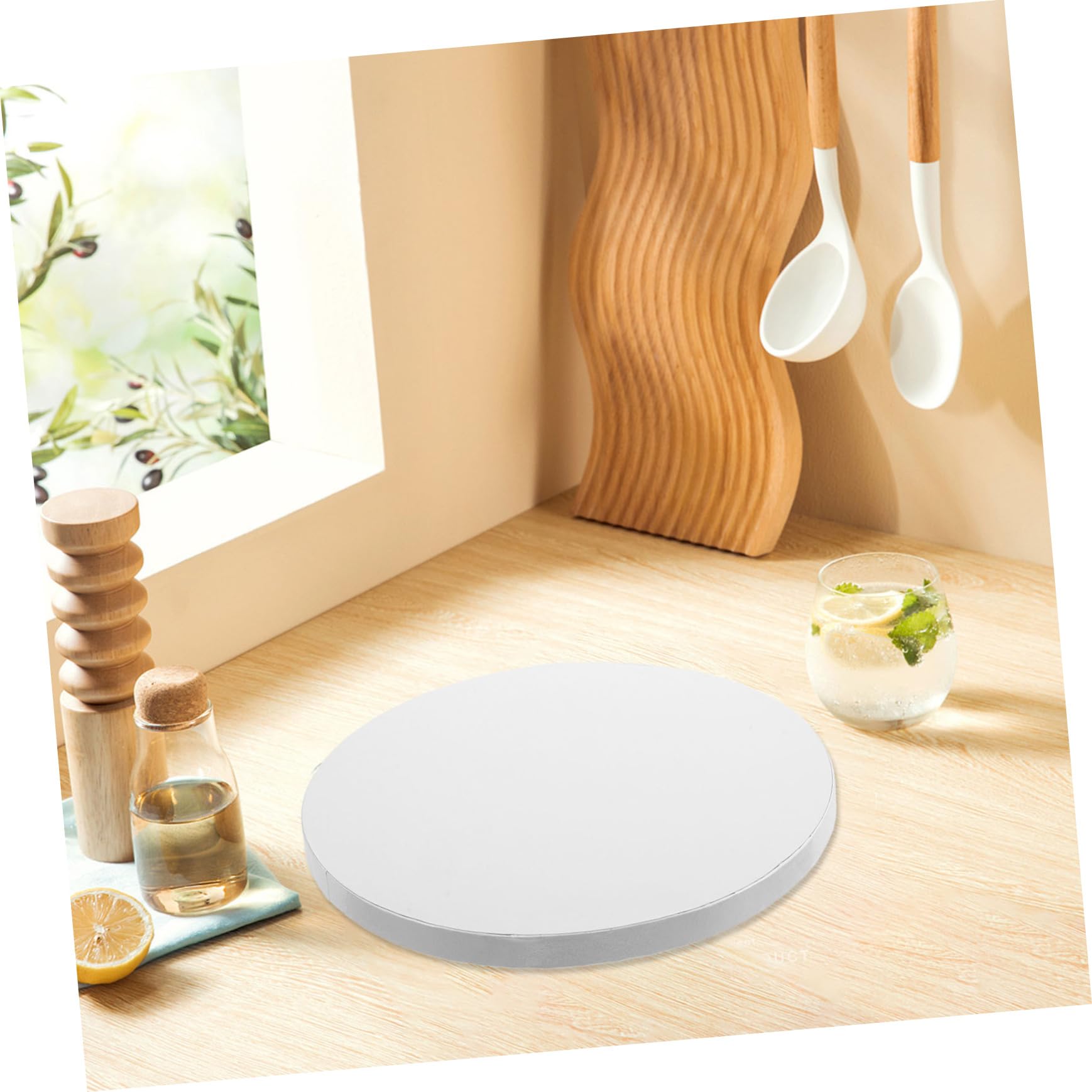 Plateaux à Gâteau Ronds 5 Pièces en Papier Ondulé Blanc