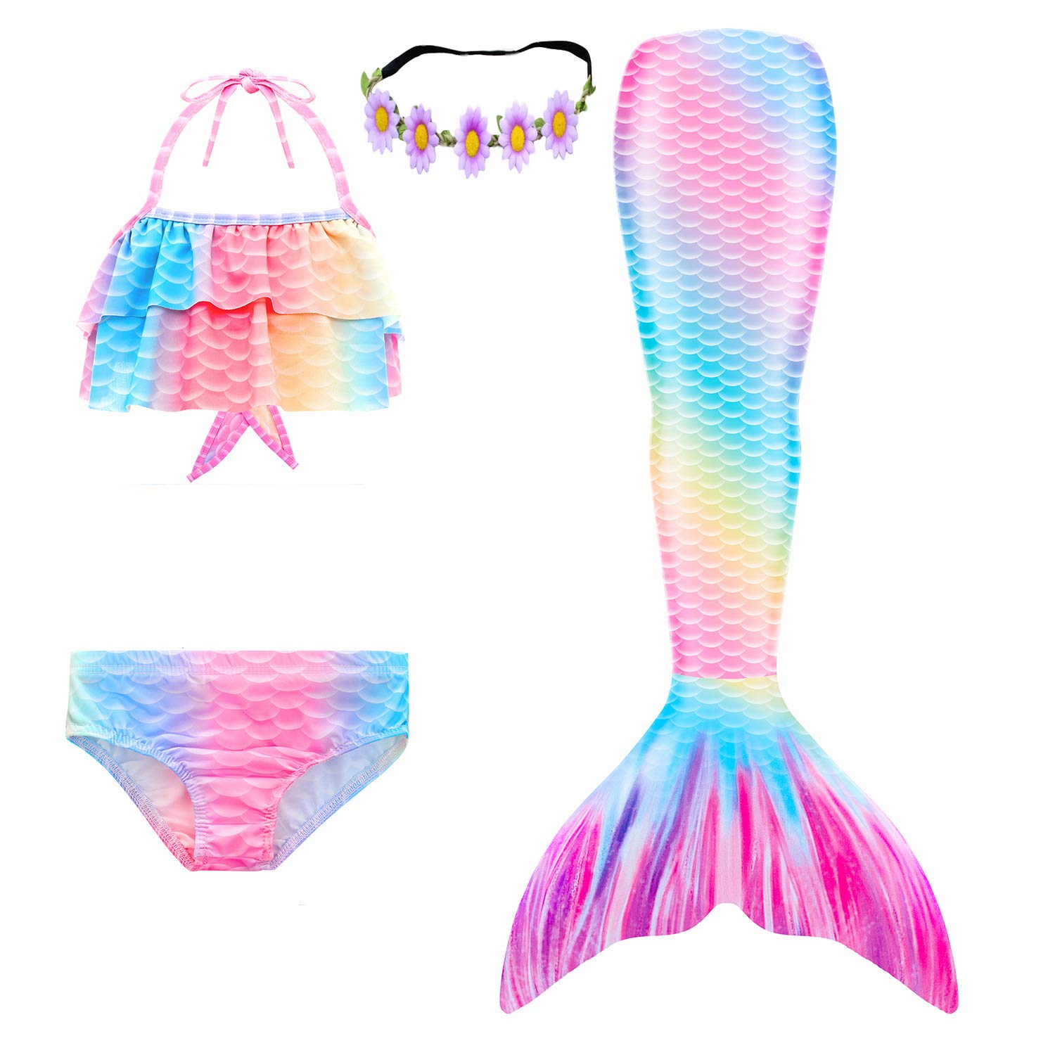 Kokowaii Fancy Girls' Mermaid Swimming Tail Sets