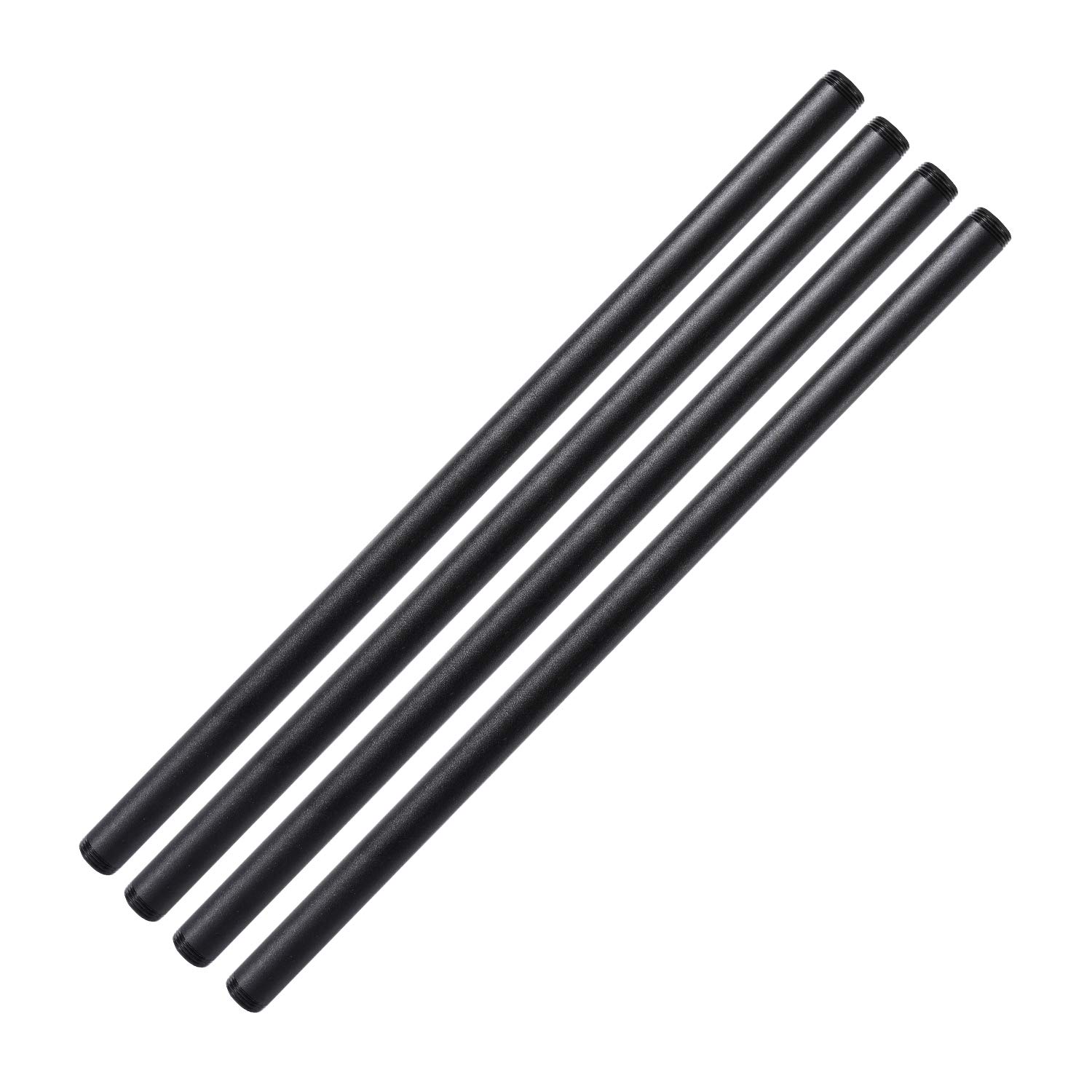 Photo 1 of 3/4" x 30" Black Painted Industrial Pipe, Home TZH 4 Pack Threaded Black Iron Pipe Nipple for DIY Project/Furniture/Shelving Decoration(4, 30") 4 30 Inch
