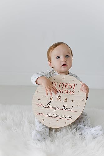 Miniatura 110 de Pearhead Baby’s First Christmas Wooden Picture Frame Ornament, Newborn Milestone Keepsake Photo, Holiday Gift For New and Expecting Parents, Rustic