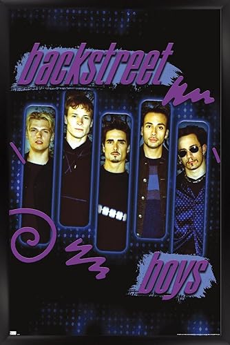 Trends International Backstreet Boys - Póster de pared de paneles morados, 22.37 x 34.00 pulgadas, versión enmarcada en negro