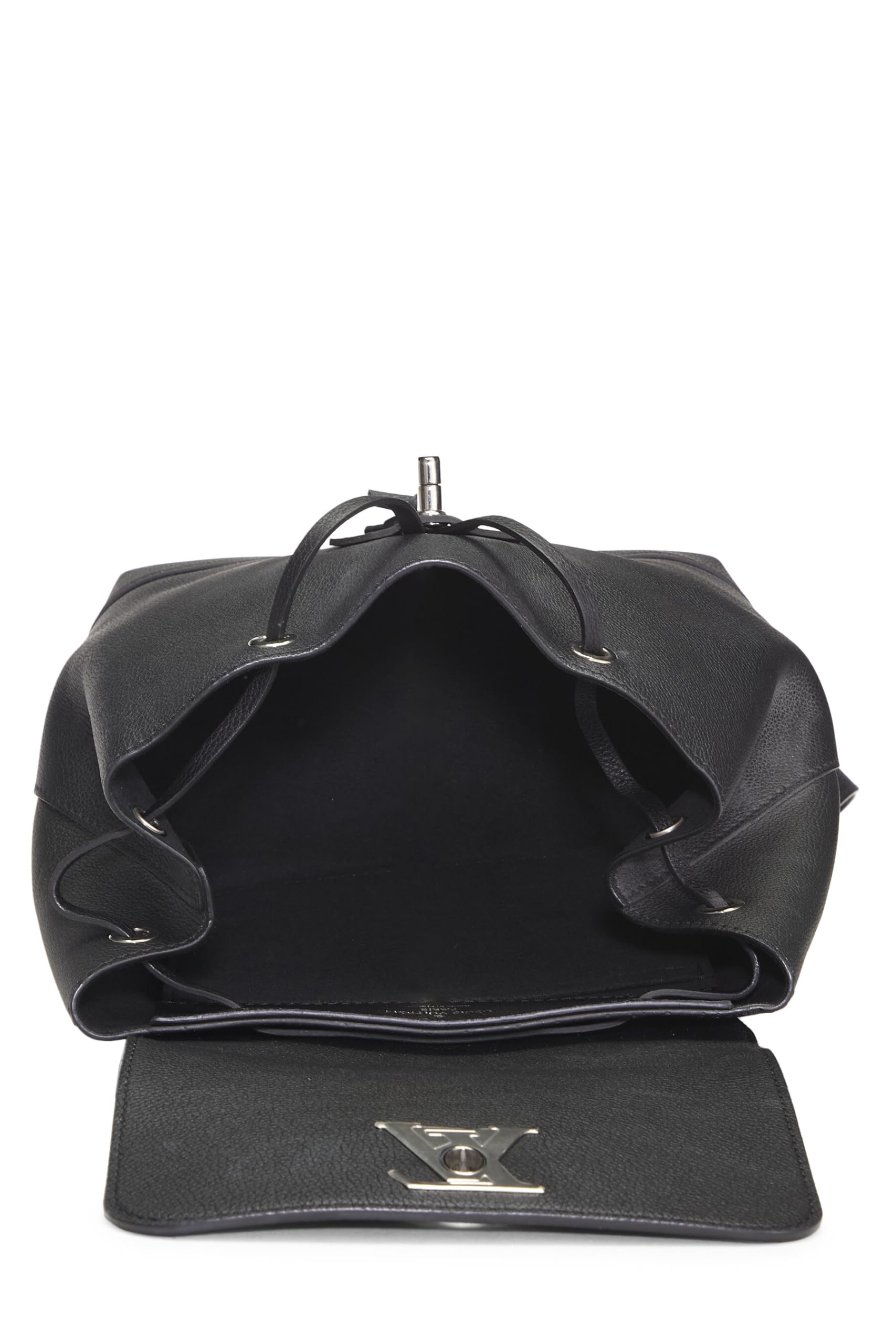 Louis Vuitton, Pre-Loved Black Leather Lockme Backpack, Black