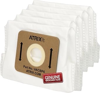 Atrix VACBP6-5P Replacement HEPA Filters for Atrix Backpack Vacuum, 5-Pack , White