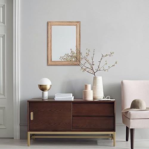 Miniatura 10 de MWAZZLL Espejo de pared de 20 x 16 pulgadas con marco de madera rústica espejos rectangulares para pared espejo colgante decorativo para baño