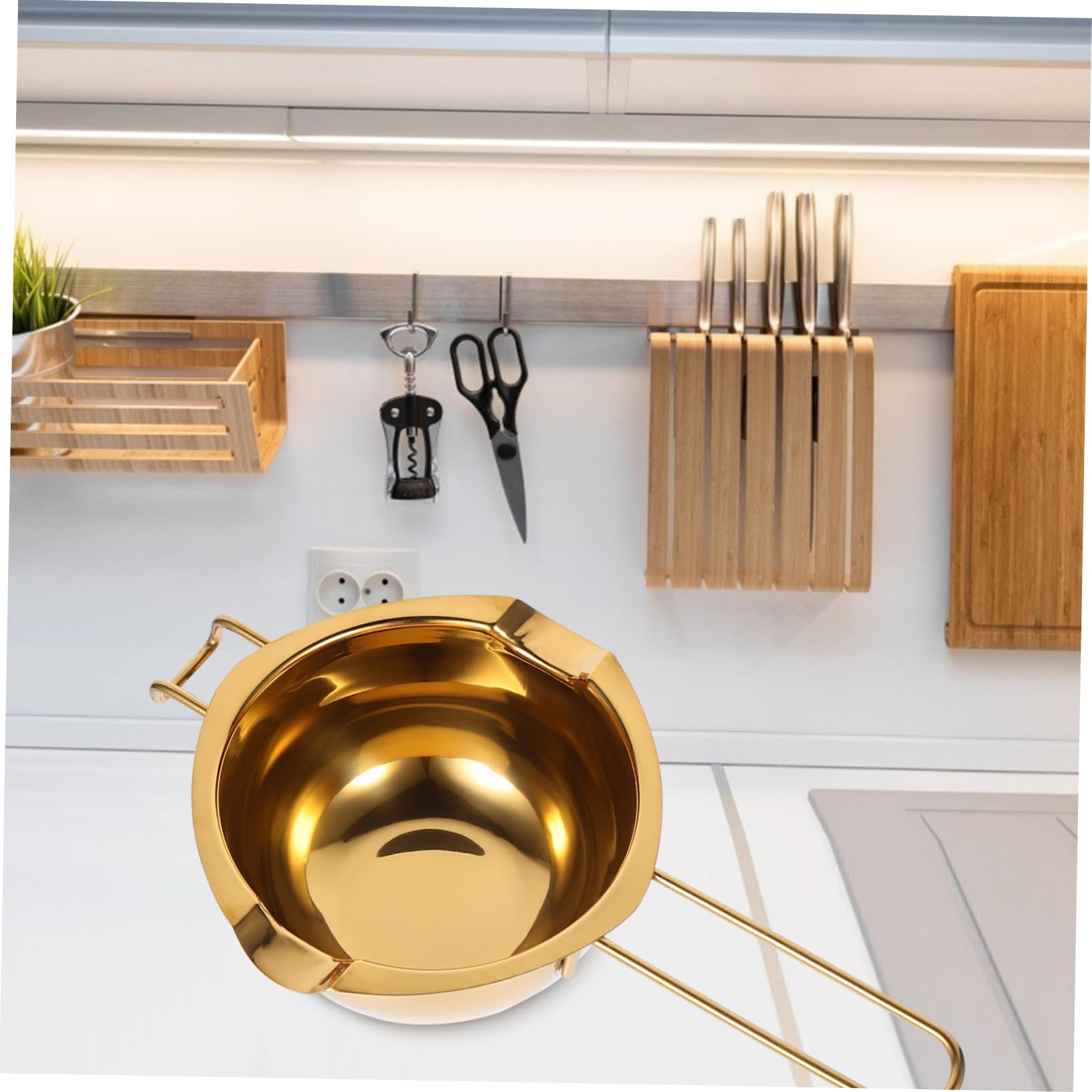 Cabilock 1Pc Stainless Steel Melting Bowl with Easy Pour Spout Double Boiler Pot for Melting Chocolate Butter Cheese and More Kitchen Tool for Baking and Cooking