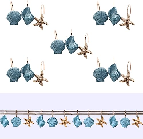 15 ganchos de resina con diseño de estrella de mar, concha, concha, concha, estrella de mar, concha, estrella de mar, ganchos de resina creativa