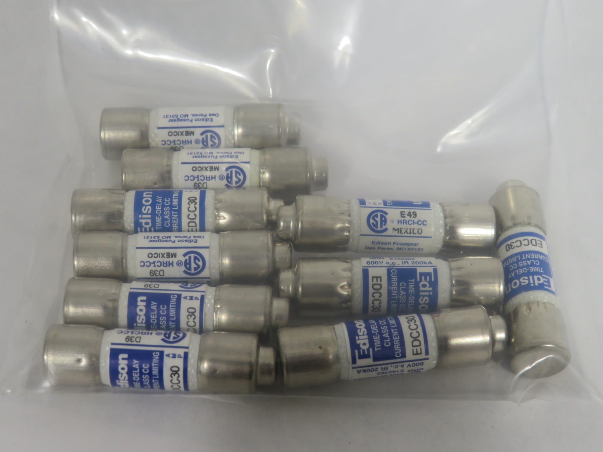 Original Edison EDCC-30 30A 600Vac Time-Delay Fuse - 10x38mm, Bussmann/Edison Brand 8 thumbnail image