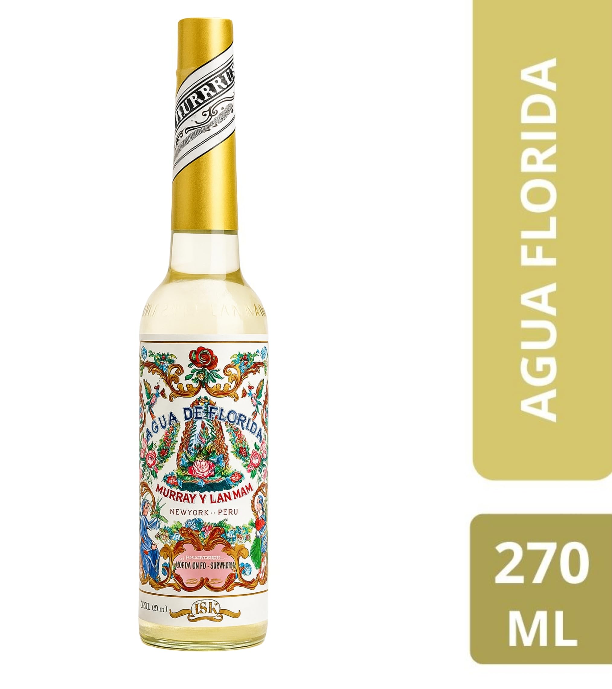 Agua de Florida 270 ml - Agua de Colonia - Murray & Lanman - Echo en Perú - Fragancia Clásica y Refrescante con Notas Cítricas y Florales - Pack Laborawi (3 x 270ml)