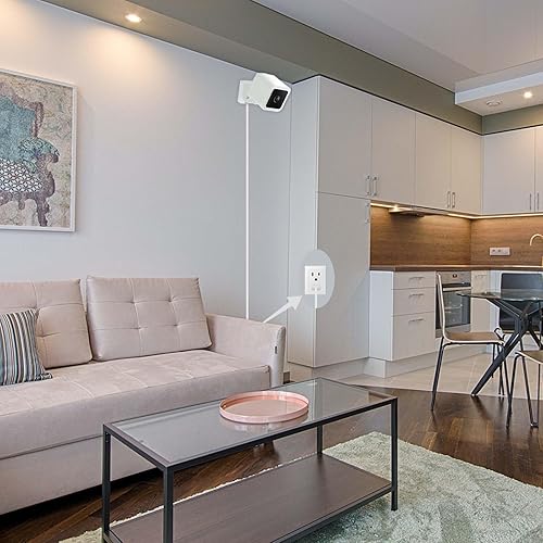 Miniatura 7 de DIANMU Paquete de 2 cables de extensión de alimentación plana de 10 pies para Wyze Cam Pan, Wyze Cam v3, Blink Mini, Furbo Dog, YI Dome Home Camera,