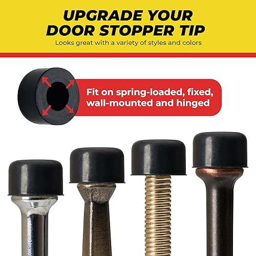 Miniatura 2 de Puntas de repuesto de goma prémium para tope de puerta, parachoques de puerta, tapas de bisagra de resorte para protección de pared y piso, tamaño