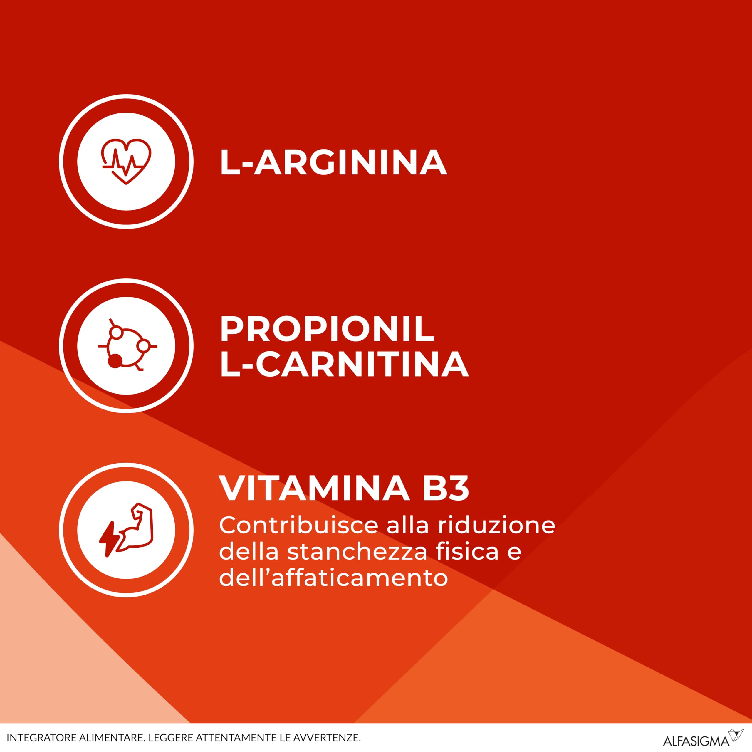 Integratore Alimentare a base di L-Arginina, Propionil-L-Carnitina e Vitamina B3 - Senza conservanti, con edulcoranti, con fruttosio - 20 bustine