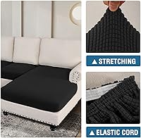 Vista 498 de H.VERSAILTEX 2025 New Sectional Couch Covers 8 Pieces Stretch Sofa Covers for Sectional Sofa Set Separate L Shaped Couch Cover for Both Left/Right