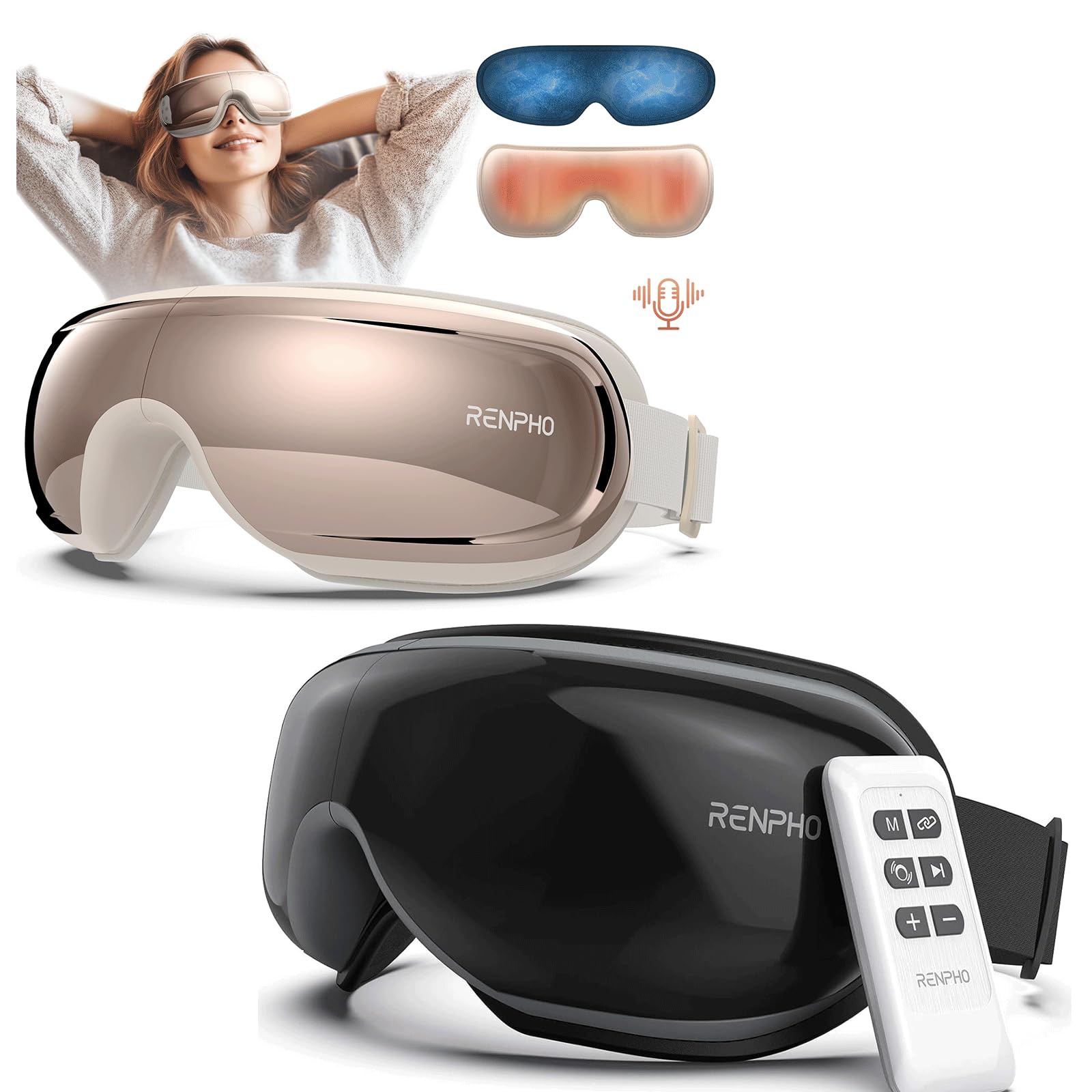 RENPHO Eye Massager with Heat and Cooling Christmas Birthday Gifts for Women Eyeris 3 Eye Massage Migraine Relief