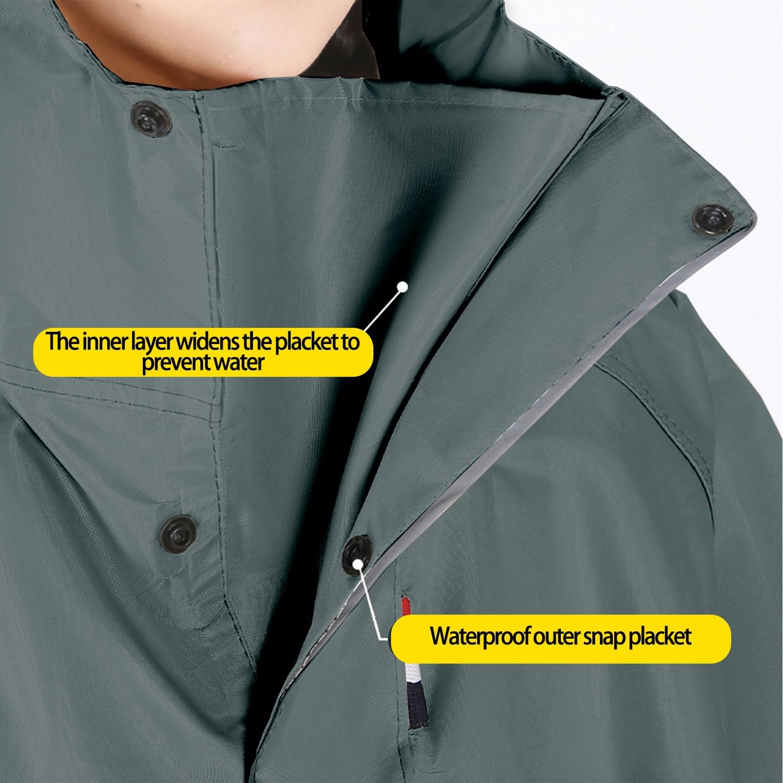 Chubasquero largo para hombre y mujer, impermeable, chaqueta de bicicleta, poncho de lluvia, mono a prueba de viento, chaqueta de lluvia para bicicleta, monocolor, chaqueta de trabajo gruesa