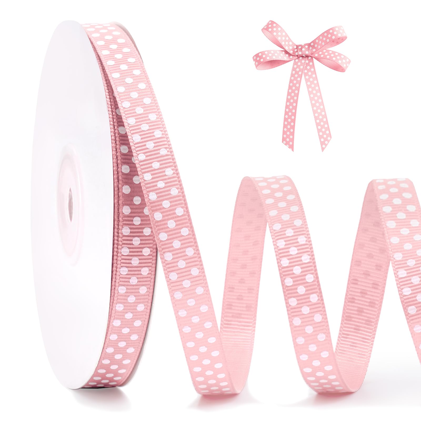 Photo 1 of FAKILO Polka Dot Grosgrain Ribbon 3/8 Inch x 25 Yards
