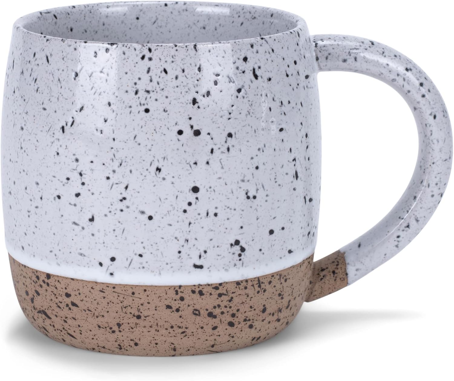 Elanze Designs Speckled Raw Bottom 17 ounce Ceramic Mug, White
