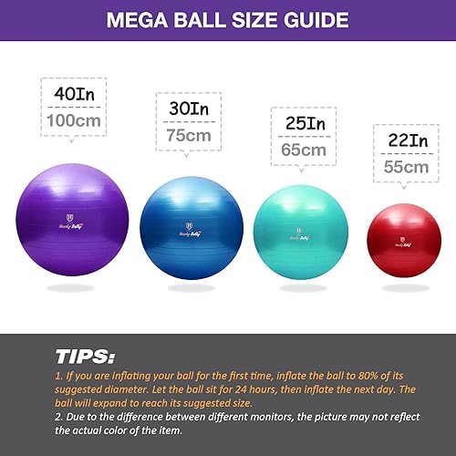 Miniatura 5 de Harrison Howard Mega Horse Play Ball - Pelota de fútbol gigante antiestallido, 22 pulgadas, color turquesa