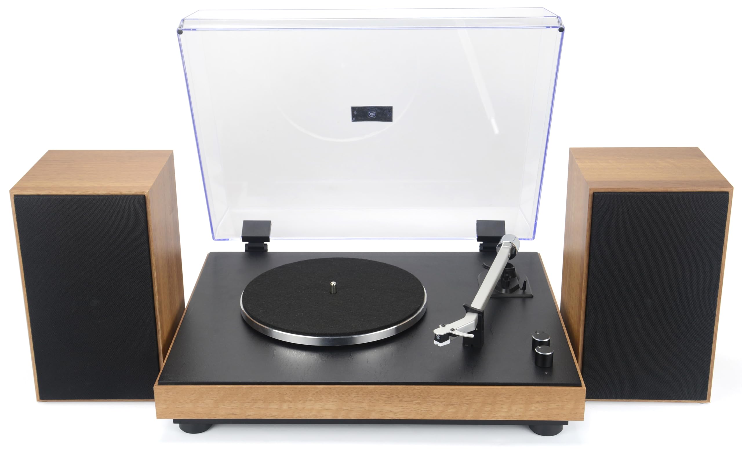 Majestic TT 54 - Giradischi vintage 33/45 Giri, wireless audio, Ingresso USB, altoparlanti stereo esterni da 30W, uscita audio RCA