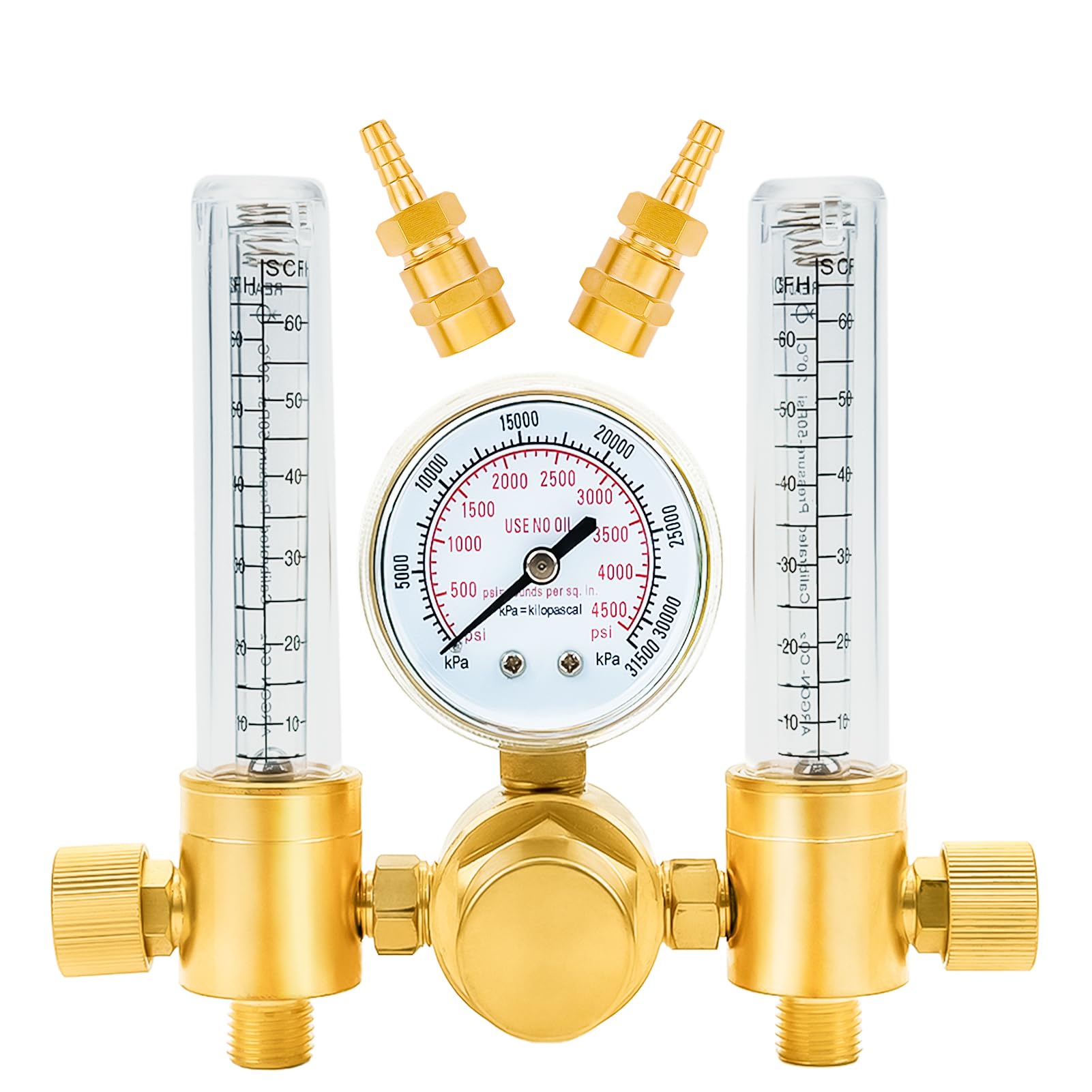Zistel Dual Output Argon Regulator Flow Meter Mig Tig 2YR WARRANTY 0-60cfh Cga580 Inlet 5/"8 Unf-18rh Outlet