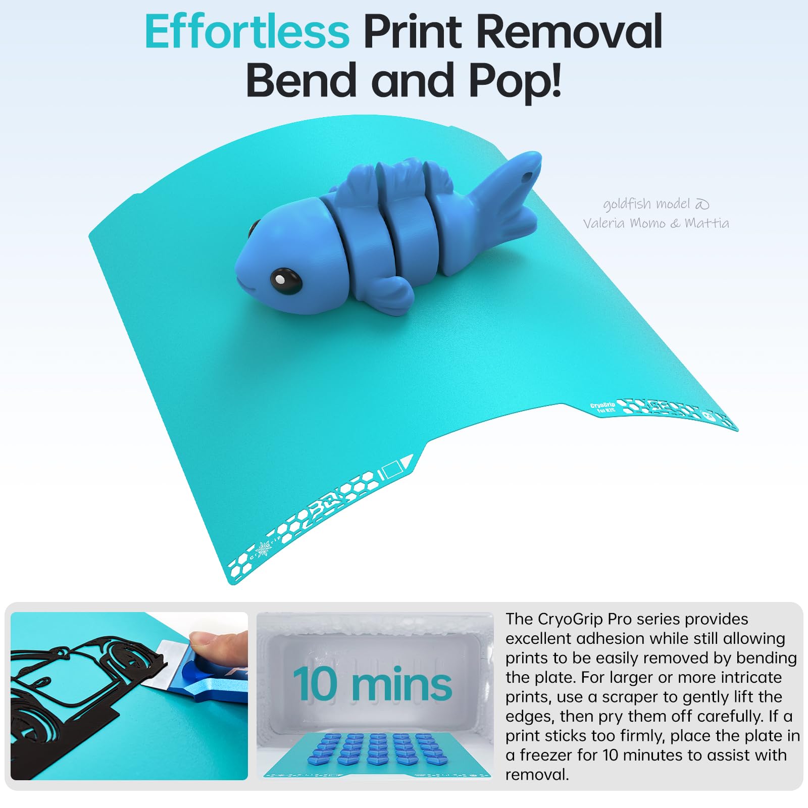 BIQU CryoGrip Pro Glacier Build Plate, Double-Sided, 346 x 355 mm | Druk w niskiej temperaturze do Bambu-Lab H2C 3D Printer Spring Steel Sheet