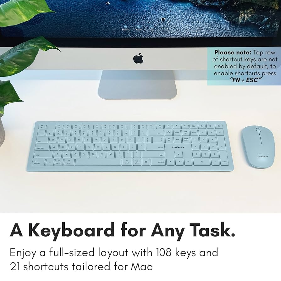 Amazon.com: Macally Wireless Keyboard and Mouse Combo for