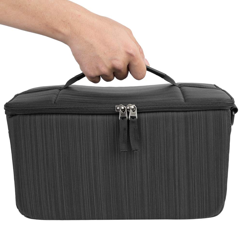 Borsa per obiettivo fotografico Custodia a tracolla DSLR portatile per fotografia Arancione (Sezione orizzontale nera)