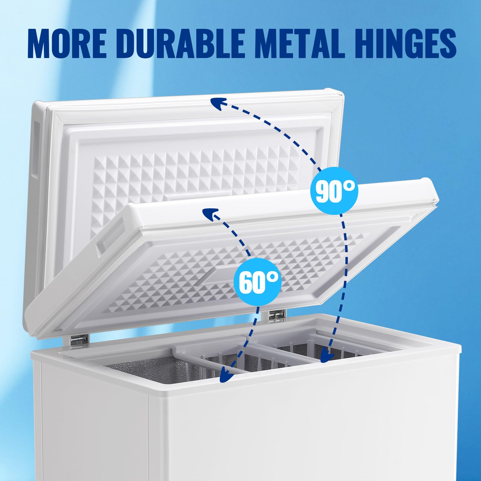 Tacool Chest Freezr With Wheels Deep Freezer For Bulk Storage Top Open Door 2 Removable Baskets 7 Modes Temperature For Home Apartment Kitchen White on Fridge.com - View 5