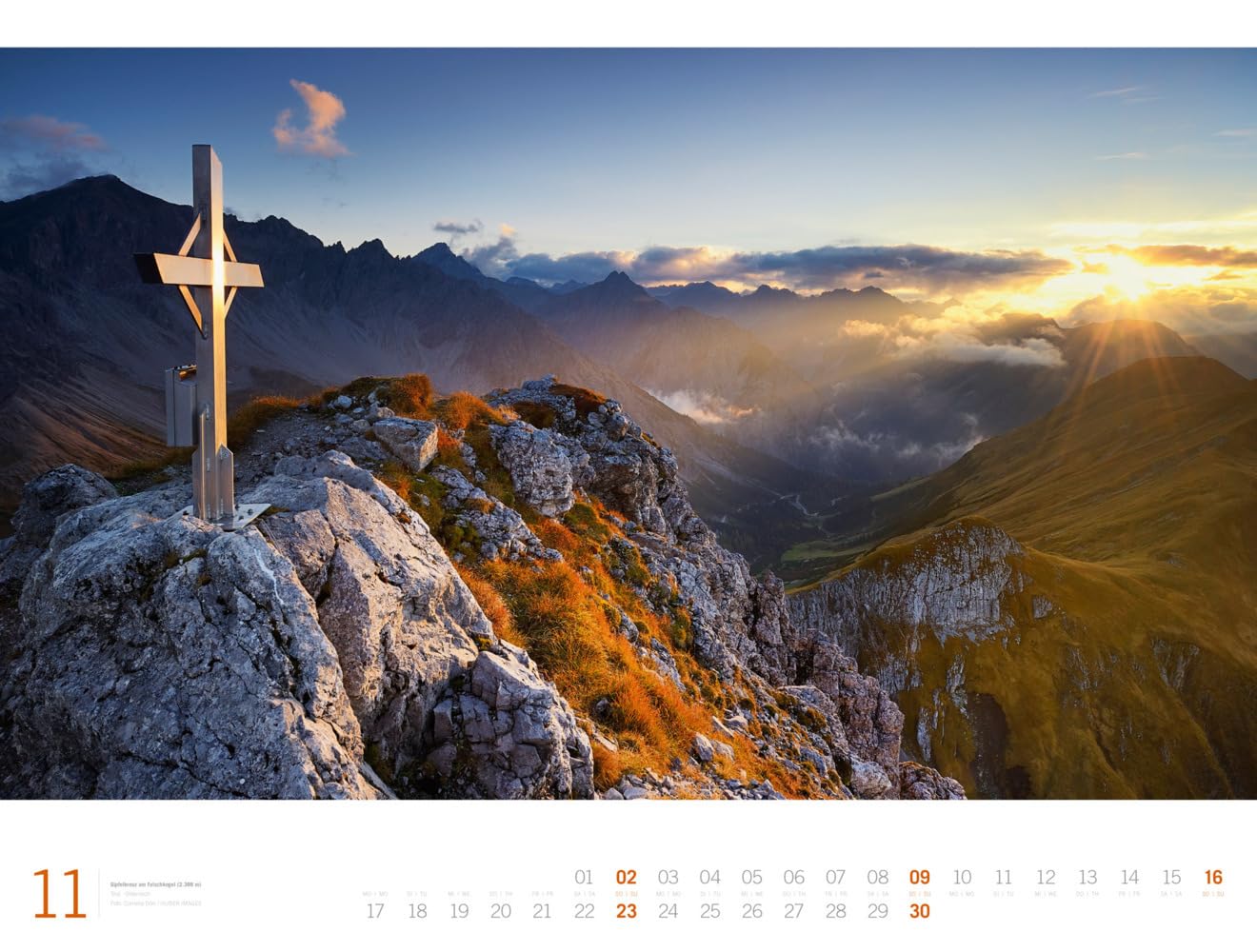 Alpen - Ackermann Gallery Kalender 2025, Wandkalender im Querformat (66x50 cm) - Großformat-Kalender / Hochwertiger Panorama-Kalender Berge und Natur