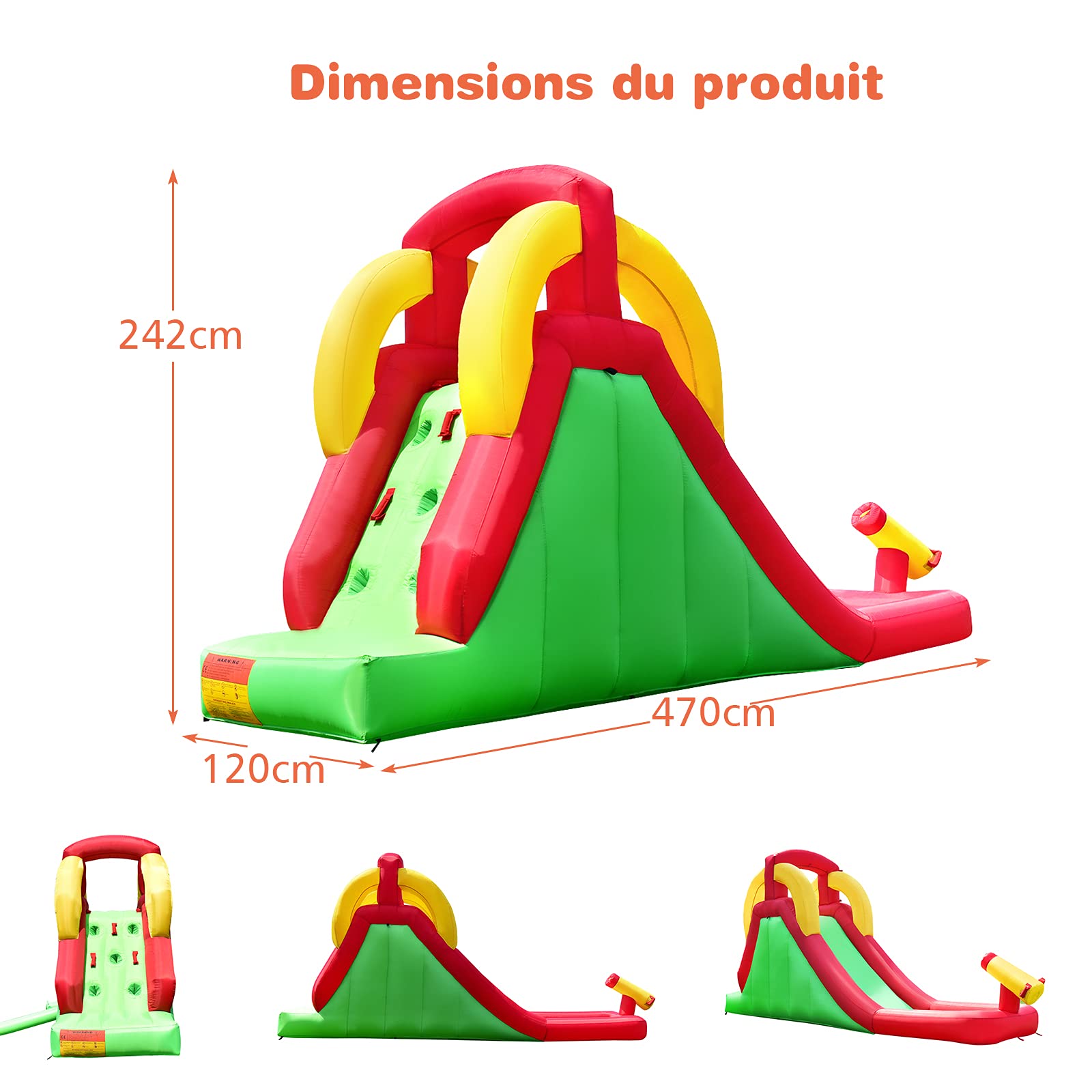 Costway 7 En 1 Château Gonflable COSTWAY Avec Toboggan & Pataugeoire Costway 7 En 1 Château Gonflable COSTWAY Avec Toboggan & Pataugeoire