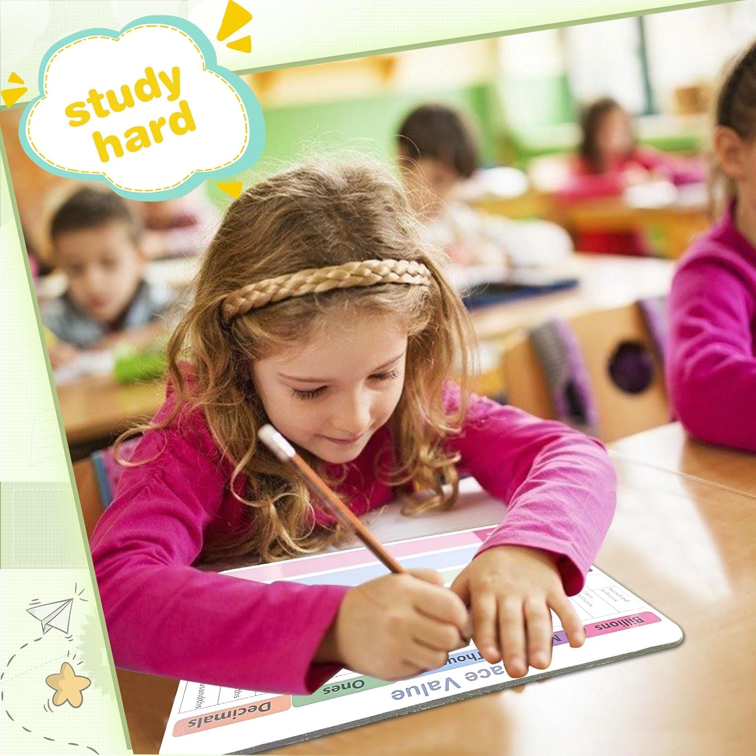 24 Set Place Value WhiteBoard, 9" x 12" Double Sided Dry Erase Boards for Kids for Teaching Place Values from Billions to Decimal Numbers, Math Manipulatives Lapboards for Teachers School