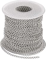 Pandahall 82ft/25M Soldered 304 Stainless Steel Curb Chain 4x3x0.6mm - Rust-Proof for Jewelry Making Necklaces Bracelets