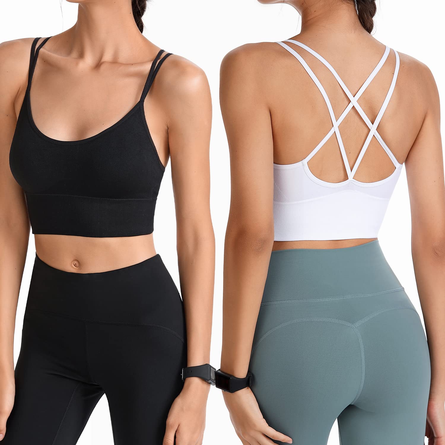 HANERDUN Sujetador Deportivo para Mujer Cómodos Tirantes Finos con Almohadillas Extraíbles para Yoga, Gimnasio Correr