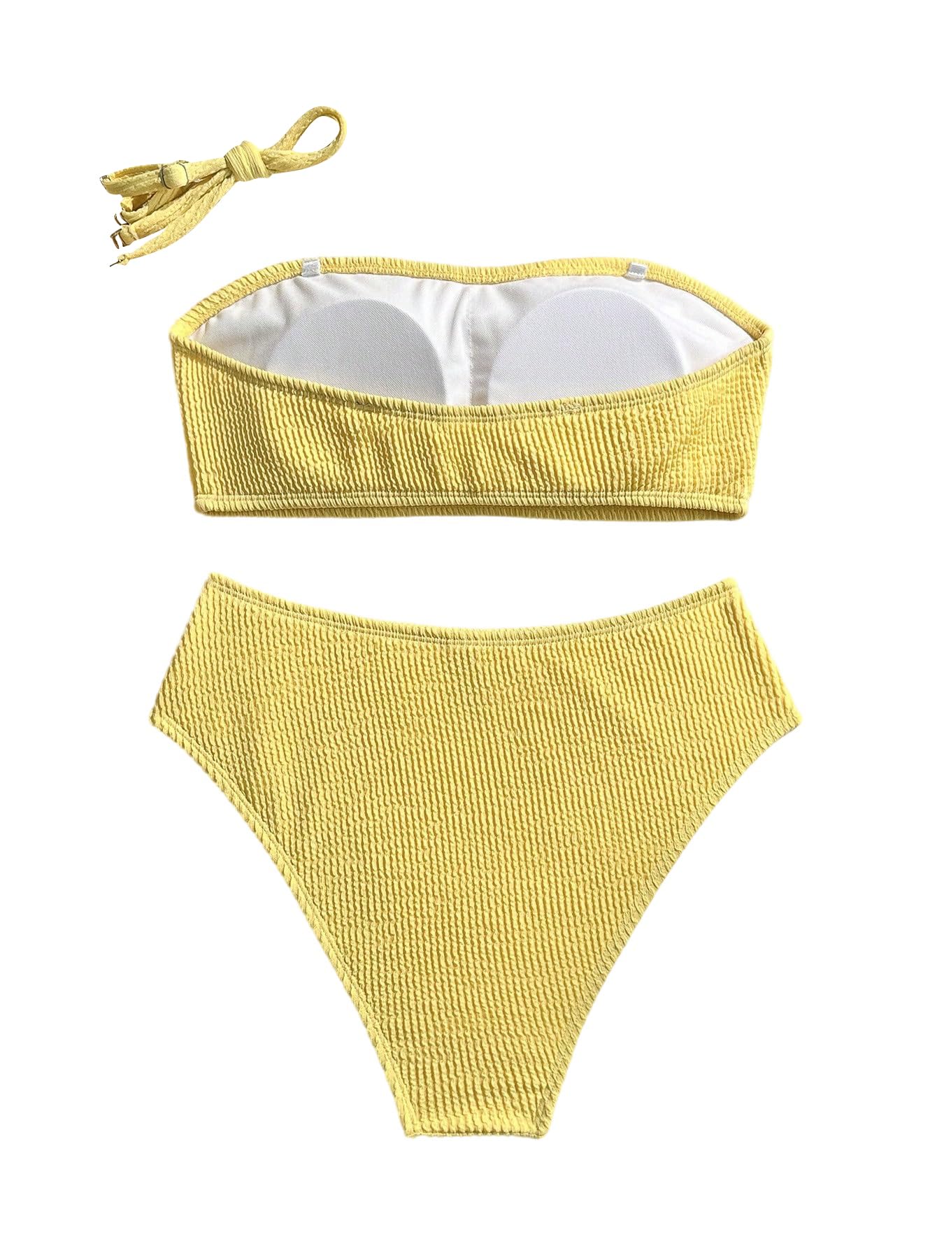 SweatyRocks Bikini bandeau 2 pièces taille haute pour femme