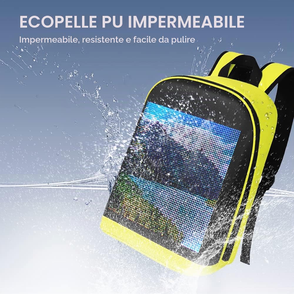 Zaino da viaggio personalizzabile con schermo a colori a LED Borsa da scuola per uomini Donne Studenti universitari
