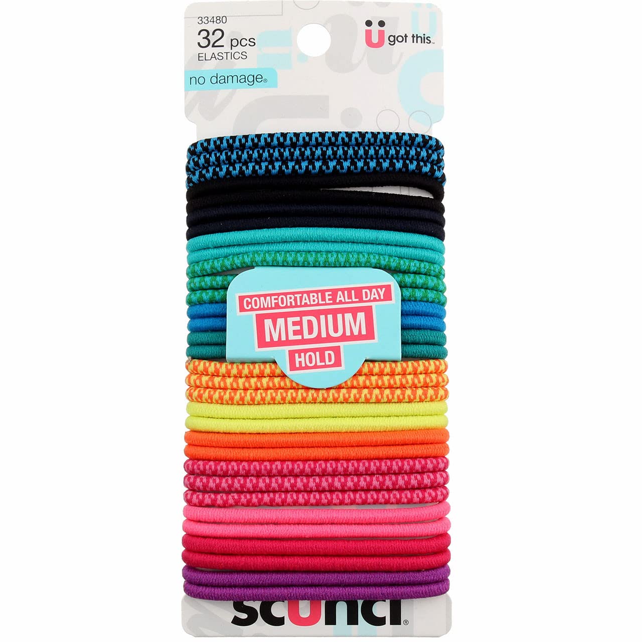 Scunci32 pcs of Elastics, multi-color, 33480