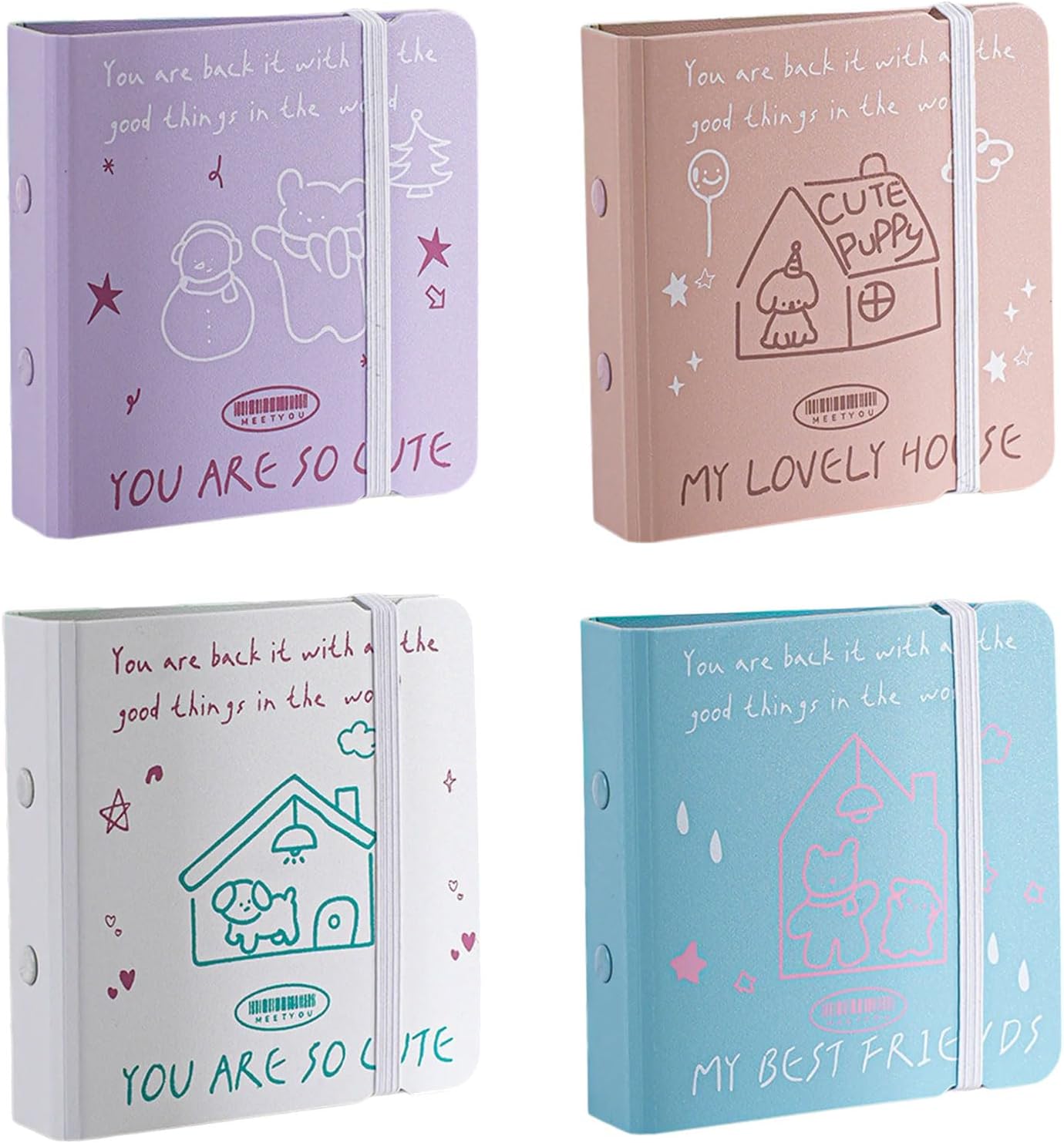 40 Pocket Photo Album with 3 Rings PP Binder Cover Photo Collection Book 3Inch Card Organiser Folder Elastic Closure Portable Card Organiser