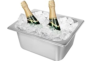 Large Capacity Stainless Steel Ice Bucket Bin for Freezer, Parties, Wine, Beer, & Champagne