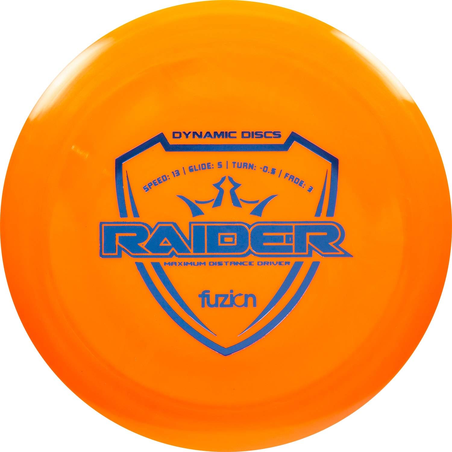 Dynamic Discs Fuzion Raider Disc Golf Driver | 170g Plus | Maximum Distance Frisbee Golf Driver | Stamp Color Will Vary (Orange)