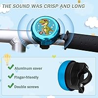 Vista 2 de Campana de bicicleta para niños con 2 piezas de serpentinas de bicicleta para niñas, lindos accesorios para bicicletas de niños