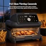 MAGNIFIQUE Casserole Air Fryer 6 Quart Large Capacity, Glass Air Fryer Oven Non Toxic, 12-in-1 Digital Touchscreen, Full Glass Viewing Window, Rapid Hot Air Circulation, Includes Basket & Storage Lid — image 7