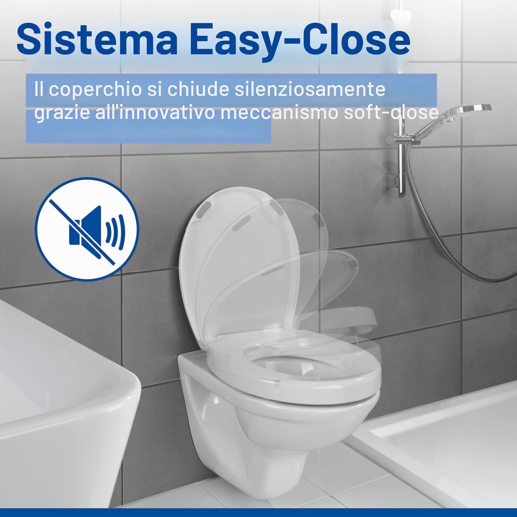Wenko Sedile WC Secura Comfort, antibatterico, rialzata, Termoindurente, 3737 x 7 x 4443.5 cm, Bianco