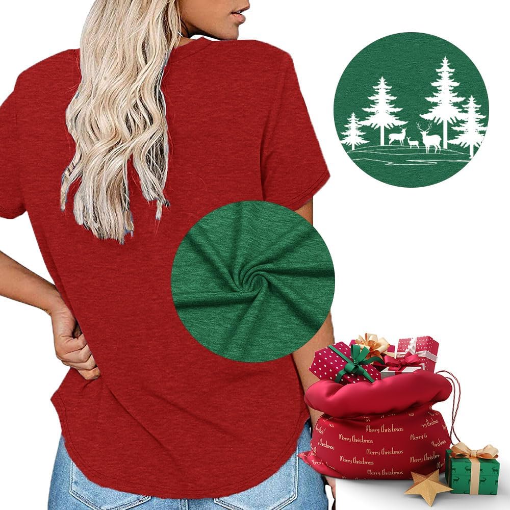 Funny Graphic Women Skinny Pine Tree Shirt Summer Hiking Camping Athletic Tees Nature Casual Comfy Clothes - Image 5