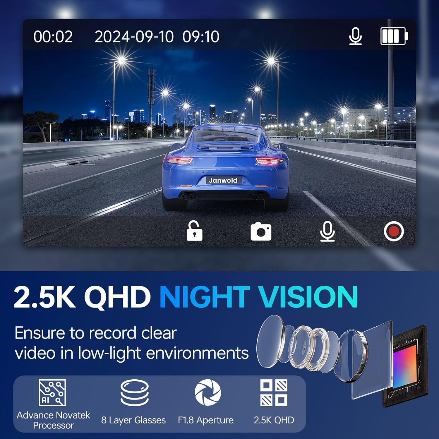 Amazon.co.jp: Yonvim【最新型】車用ドライブレコーダー 前1カメラ